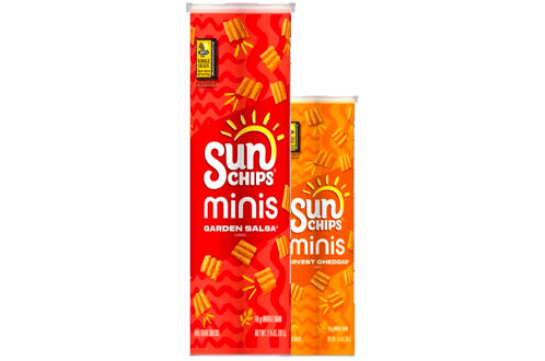 SunChips Minis, Garden Salsa Flavored Canister, Multigrain Chips, 3.75 oz Canister