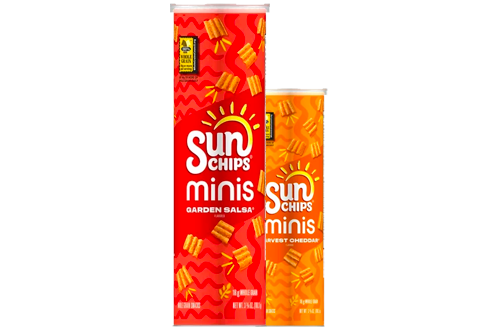 SunChips Minis, Garden Salsa Flavored Canister, Multigrain Chips, 3.75 oz Canister